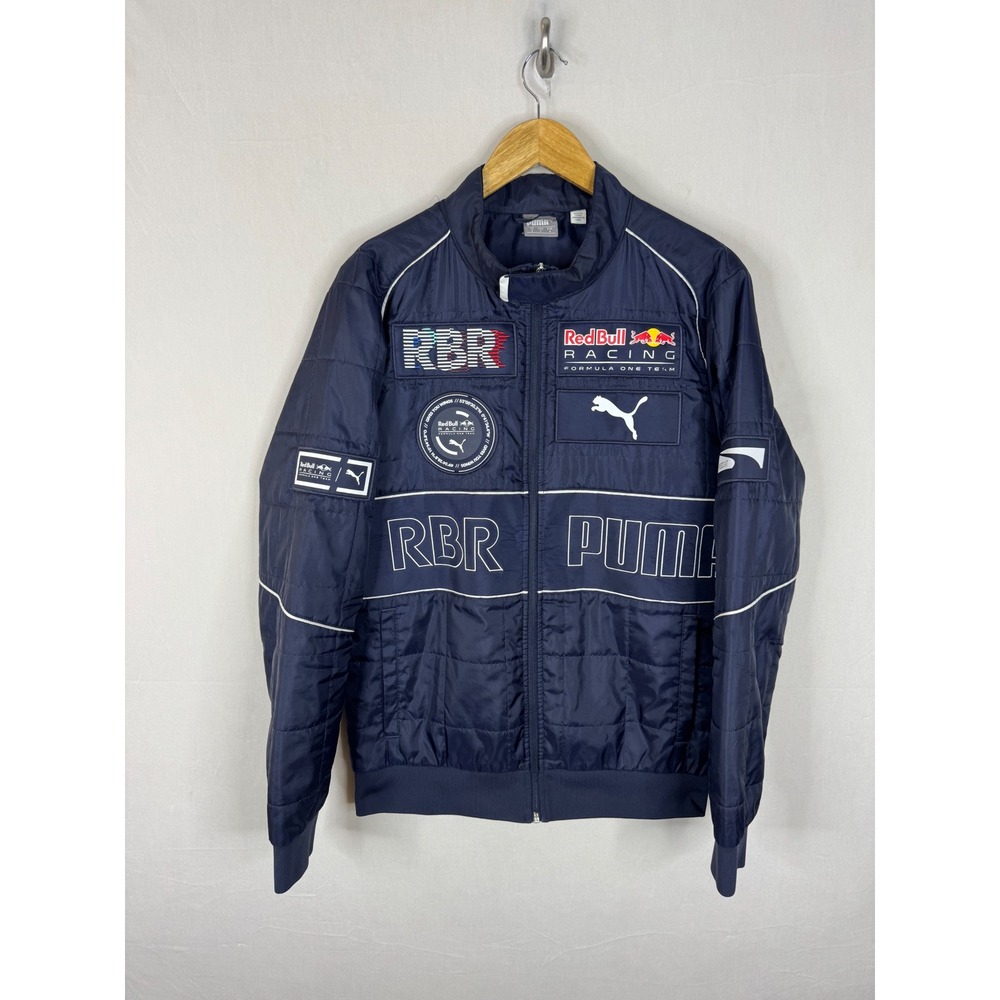 Puma Red Bull Racing F1 RBR Padded Jacket Navy Blue Mens Small 576632-01